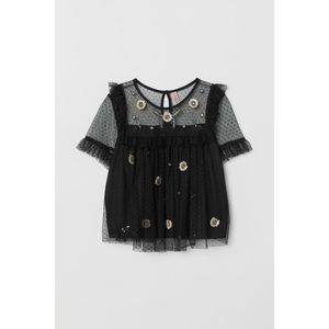 H&M Mesh blouse with sequins